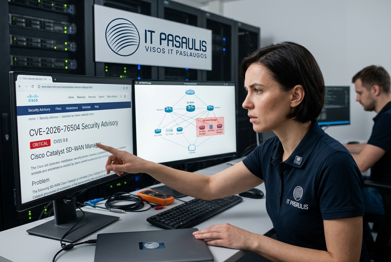 Aktyviai išnaudojama kritinė „Cisco Catalyst SD-WAN Manager“ spraga – administratoriams svarbu atnaujinti sistemas