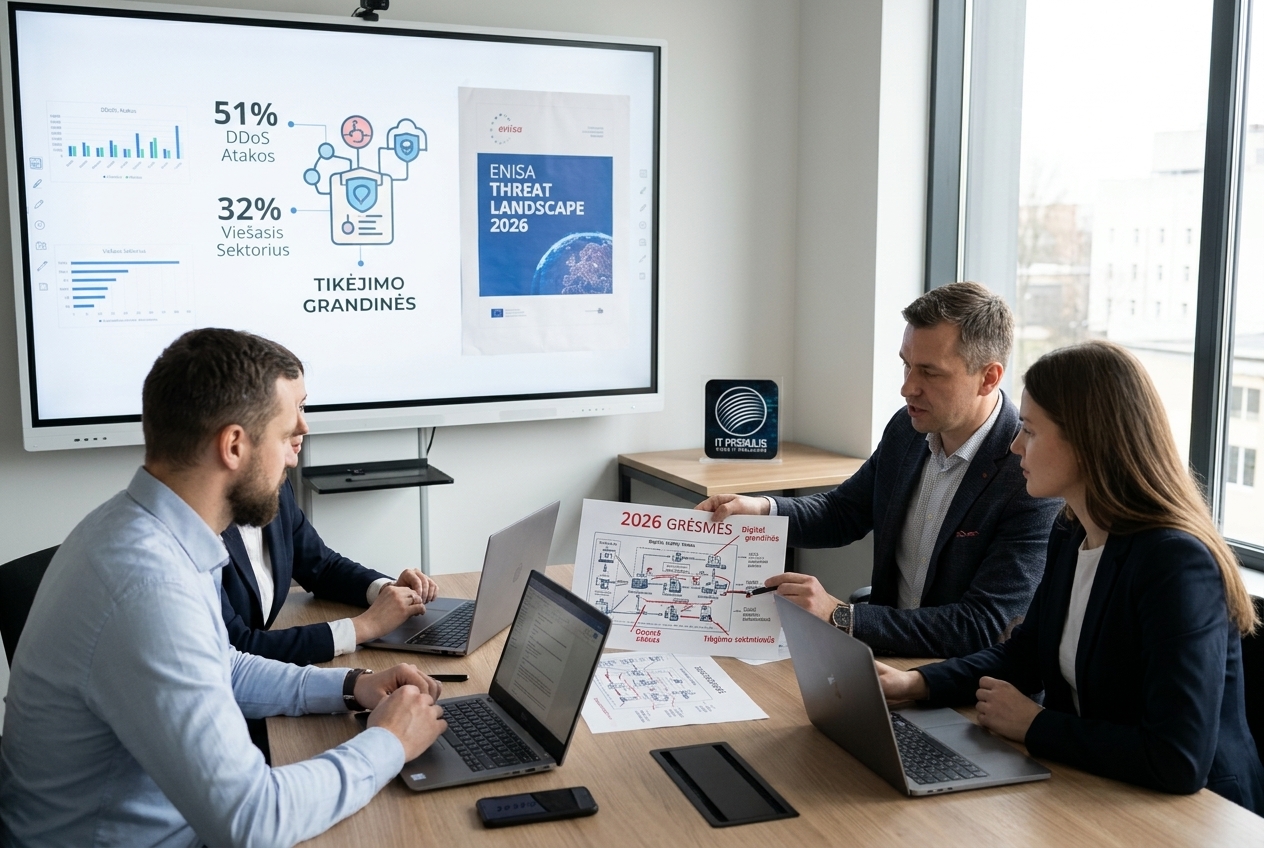 ENISA 2026 m. kibernetinių grėsmių ataskaita: didžiausia rizika slypi ne tik organizacijų sistemose, bet ir jų priklausomybėje nuo tiekėjų